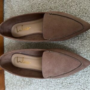 Lulu's Tan Suede Loafers